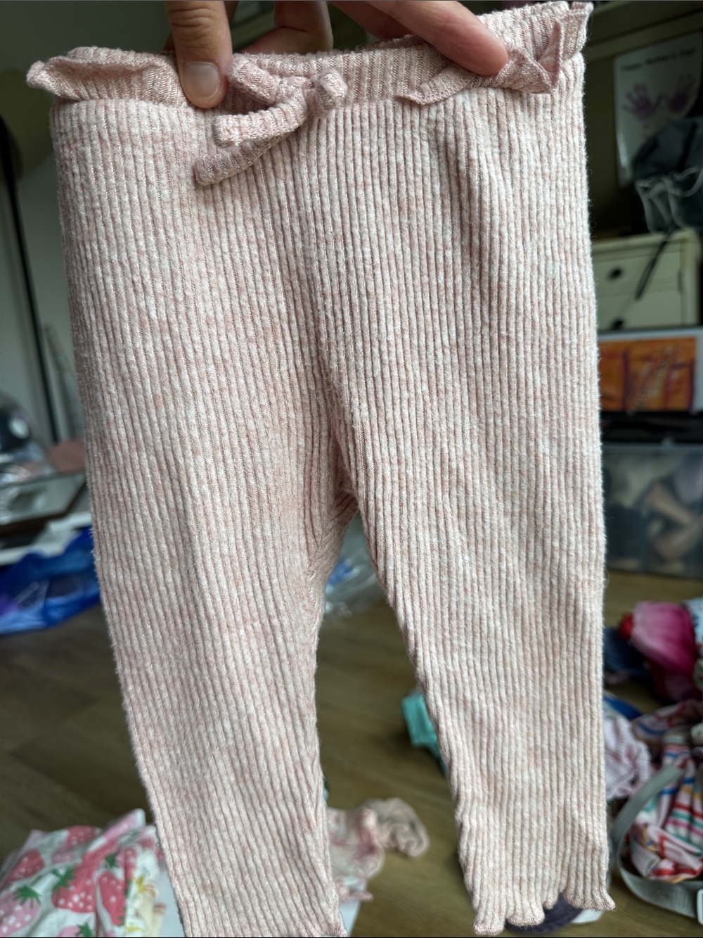 Kids Ribbed Pink soft cozy Leggings